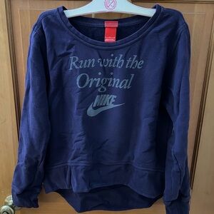 Nike Blue Crew Neck Sweater with Logo